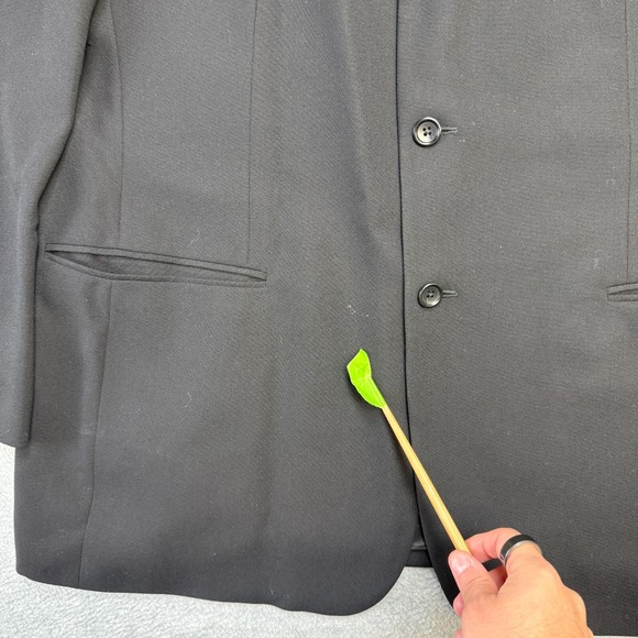 VTG Banana Republic Blazer Mens 46L‎ Black Lightweight Jacket Three Button Coat - Picture 3 of 15